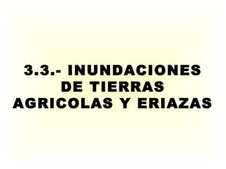 3.3.- INUNDACIONES
DE TIERRAS
AGRICOLAS Y ERIAZAS
 