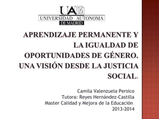 Camila Valenzuela Persico
Tutora: Reyes Hernández-Castilla
Master Calidad y Mejora de la Educación
2013-2014

 