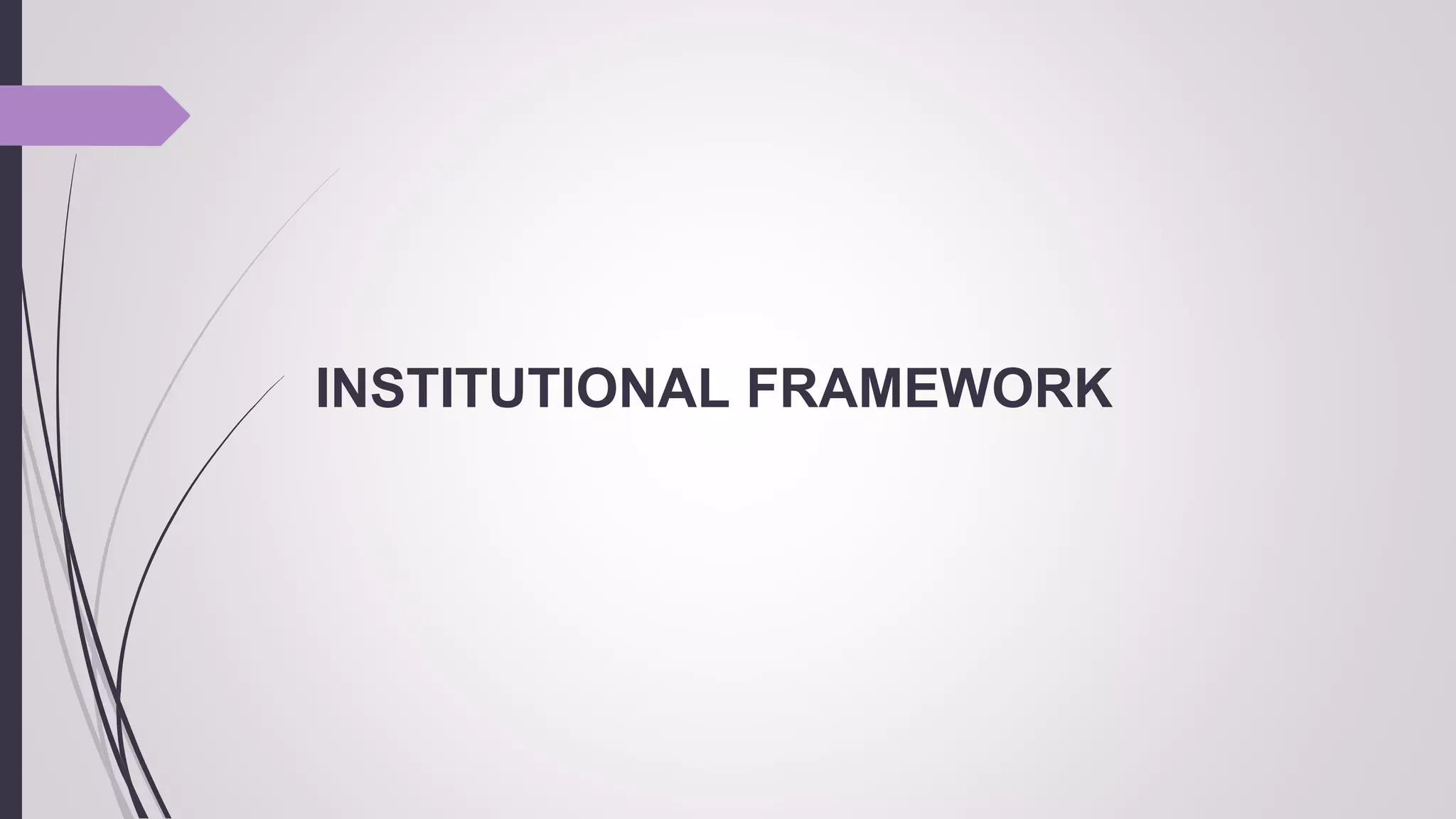 INSTITUTIONAL FRAMEWORK
 
