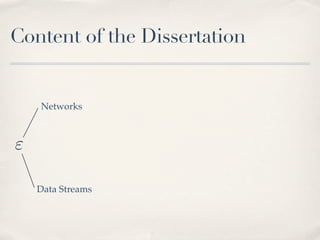 Content of the Dissertation


    Networks



"

    Data Streams
 