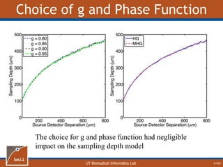 UT Biomedical Informatics Lab
Choice of g and Phase Function
51/60
The choice for g and phase function had negligible
impact on the sampling depth model
 