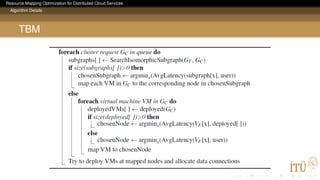 Resource Mapping Optimization for Distributed Cloud Services
Algorithm Details
TBM
 