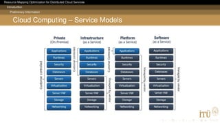 Resource Mapping Optimization for Distributed Cloud Services
Introduction
Preliminary Information
Cloud Computing – Service Models
 