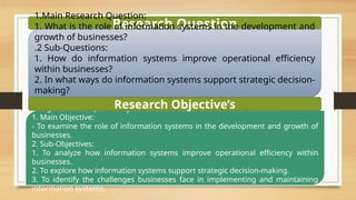 The role of information system in business development | PPTX