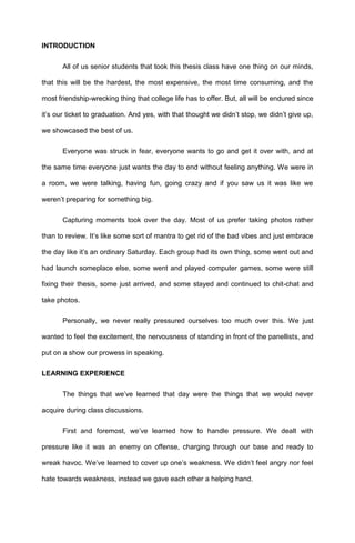 Thesis defense reflection picture