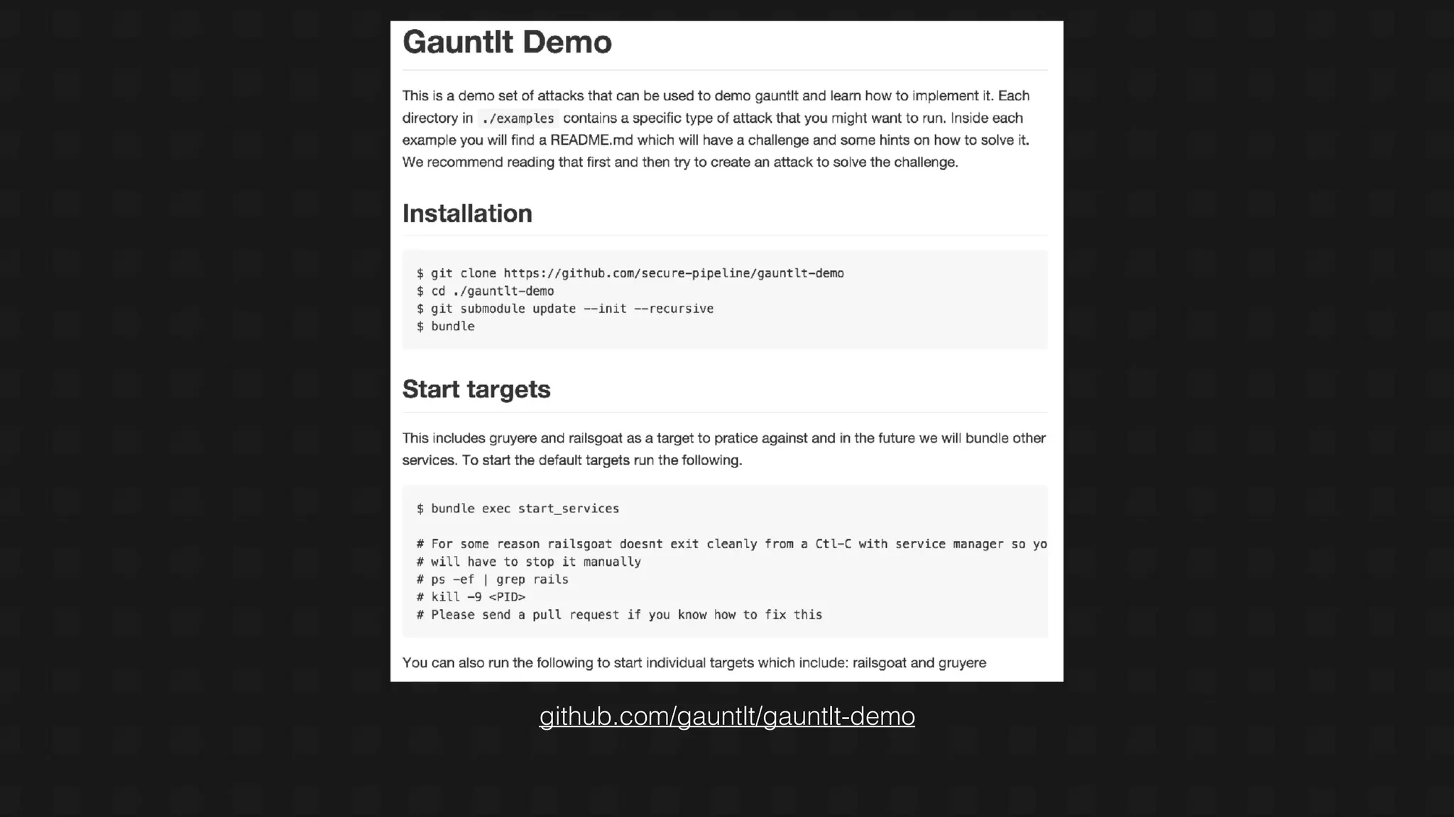 github.com/gauntlt/gauntlt-demo
 