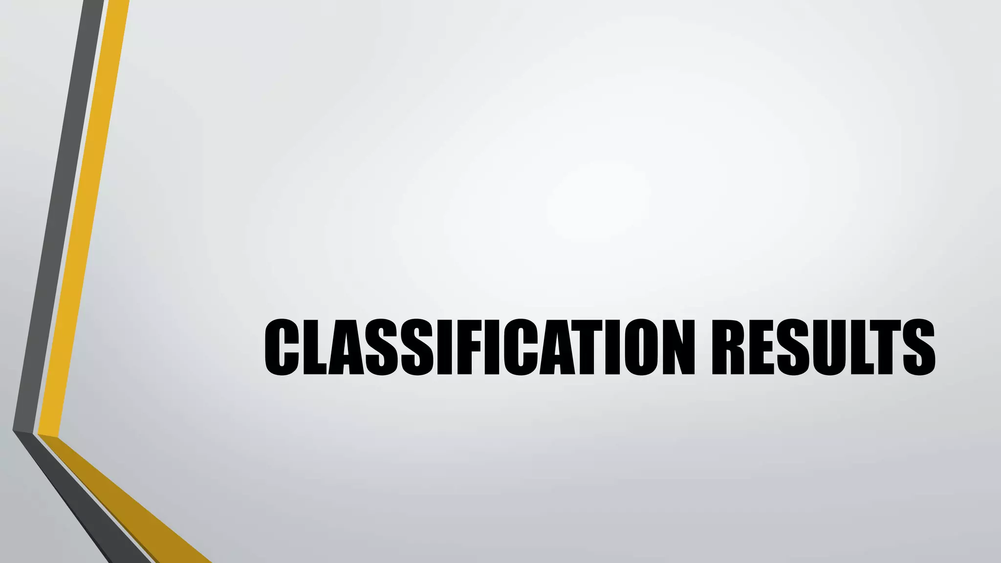 CLASSIFICATION RESULTS
 