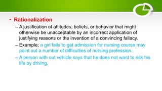 Avoidance Rationalization Examples Defense Mechanisms.pptx