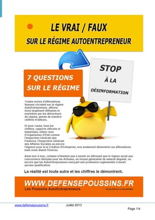 www.defensepoussins.fr Juillet 2013
Page 1/4
 