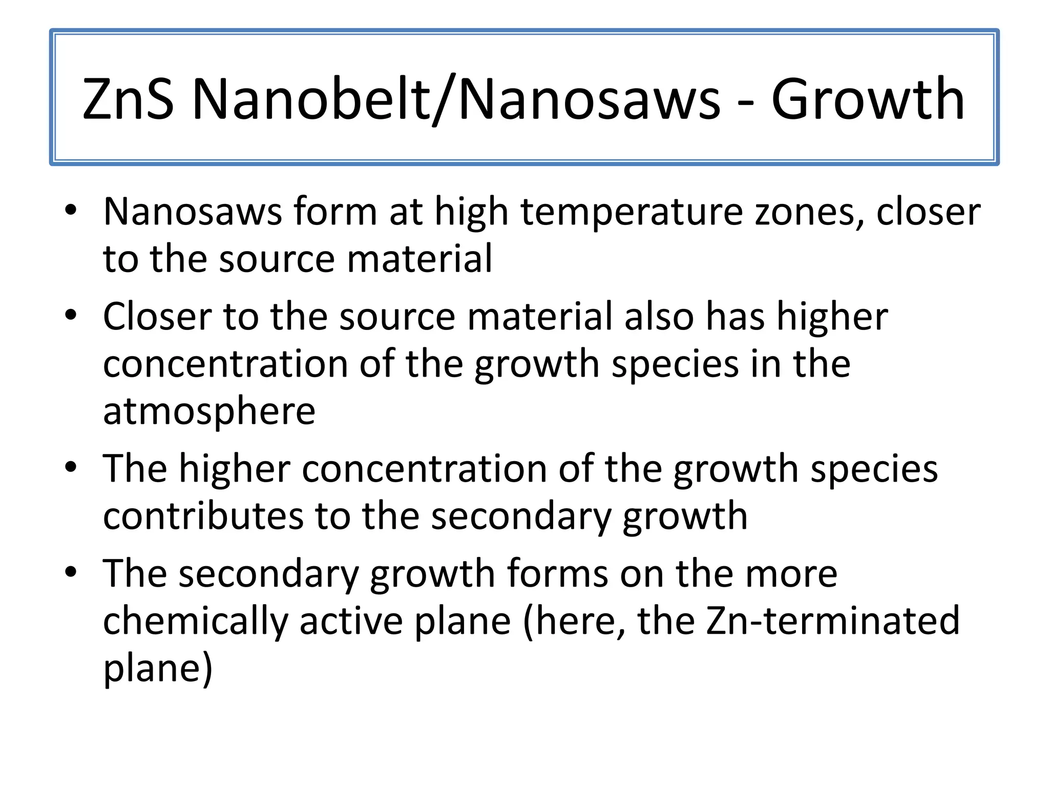 Aligned ZnS Nanowires