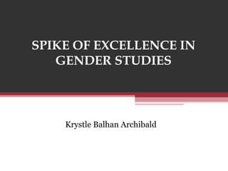 SPIKE OF EXCELLENCE IN
GENDER STUDIES

Krystle Balhan Archibald

 