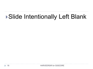 18
Slide Intentionally Left Blank
HARVEERSIR for GSSCORE
 