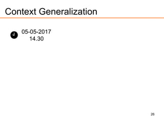 26
Context Generalization
05-05-2017
14.30
 