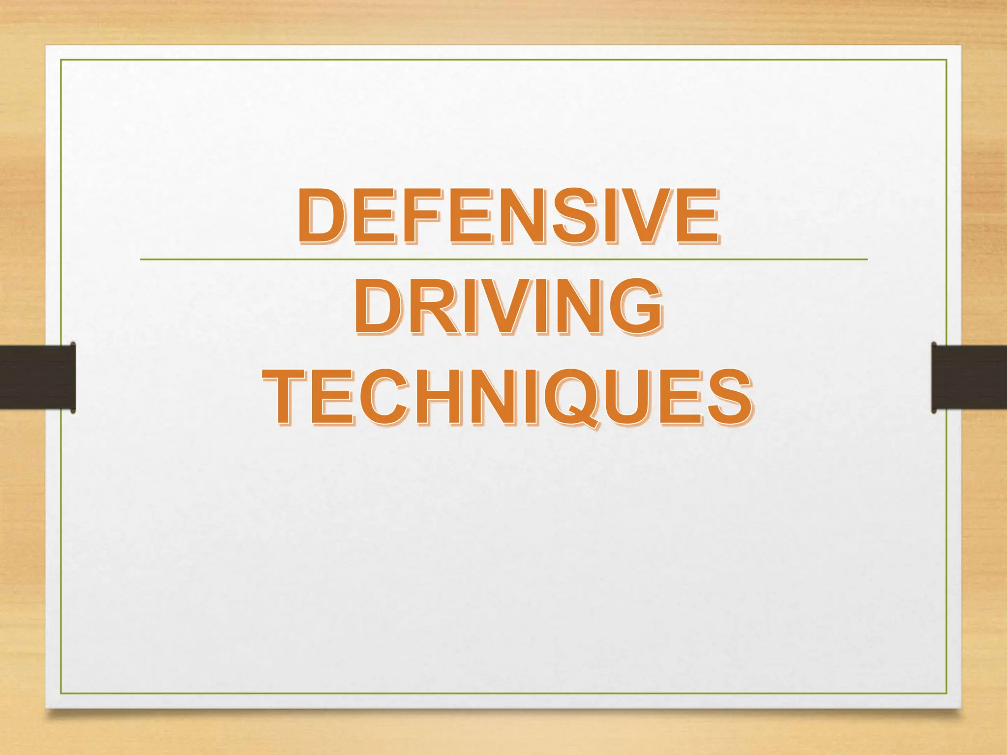 Defensive Driving Safety week presentation | PPTX | Auto Safety ...