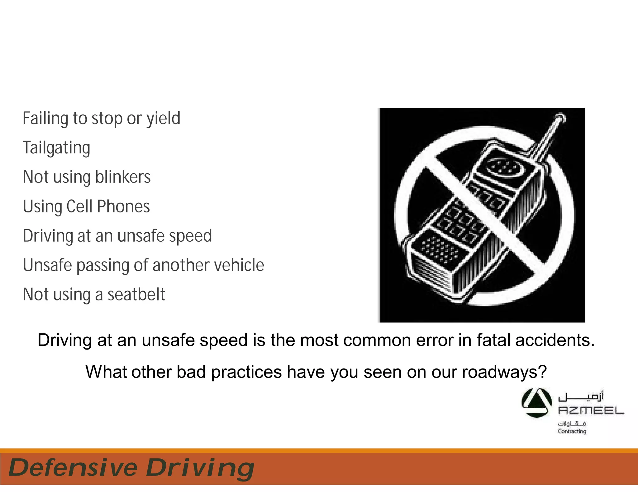 Defensive driving azmeel | PDF