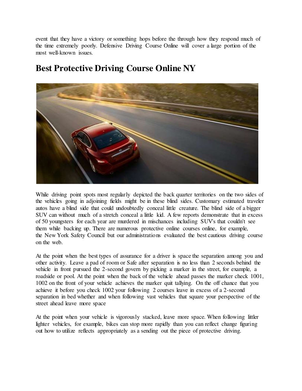 Defensive Driving Course Online New York Defensive Driving Course Online New York