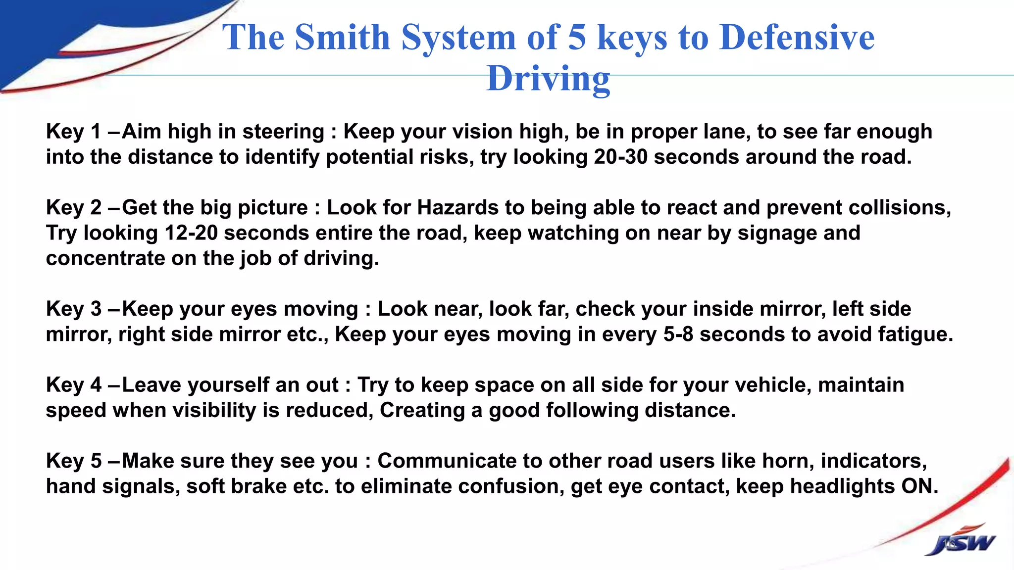 Defensive Driving Training PPT.PPTX | Auto Safety | Automotive