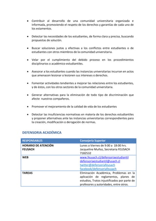 Defensoría Estudiantil FEUSACH