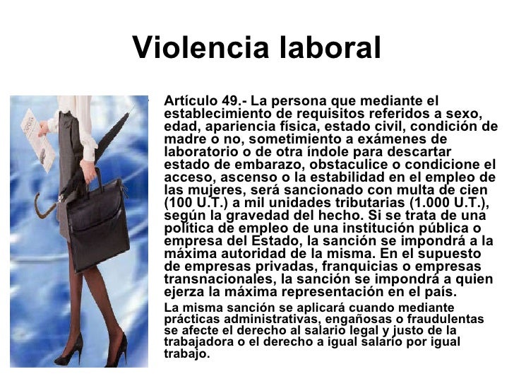 violencia laboral contra la mujer definicion