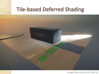 Tile-based Deferred Shading




                    Image from source 10, slide 42
 