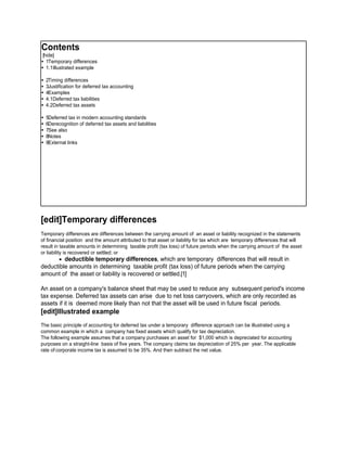 Deferred tax wikipedia, the free encyclopedia | PDF