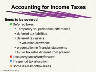 Accounting for Income Taxes ,[object Object],[object Object],[object Object],[object Object],[object Object],[object Object],[object Object],[object Object],[object Object],[object Object],[object Object]
