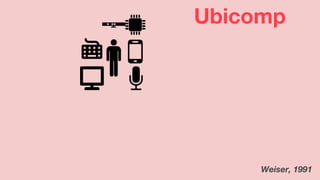 Weiser, 1991
Ubicomp
 