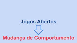 Mudança de Comportamento
Jogos Abertos
 