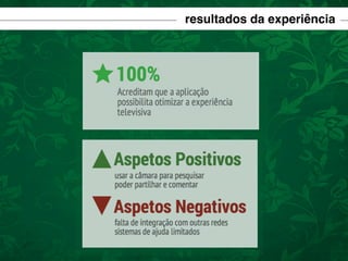 resultados da experiência

 