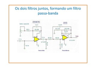 Os dois filtros juntos, formando um filtro
passa-banda

 