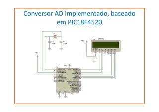 Conversor AD implementado, baseado
em PIC18F4520

 