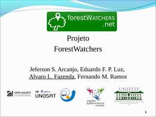 1
Projeto
ForestWatchers
Jeferson S. Arcanjo, Eduardo F. P. Luz,
Alvaro L. Fazenda, Fernando M. Ramos
 