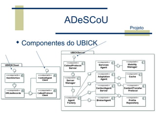 ADeSCoU
 Componentes do UBICK
Projeto
 