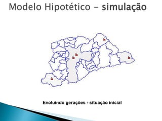 Modelo Hipotético - simulação
Evoluindo gerações - situação inicial
 