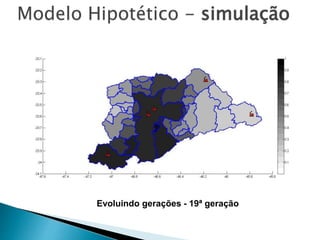 Evoluindo gerações - 19ª geração
Modelo Hipotético - simulação
 
