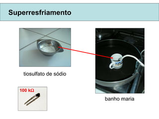 Superresfriamento tiosulfato de sódio banho maria 100 k    
