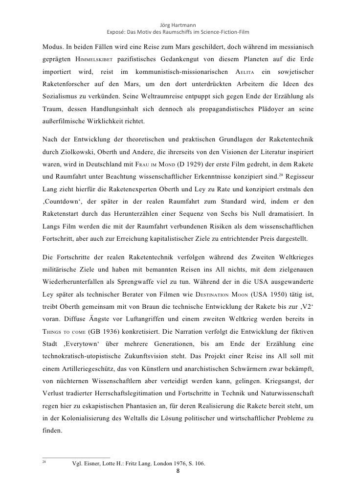 Expose J Hartmann Das Raumschiff Im Sf Film