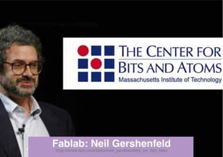Fablab: Neil Gershenfeld
http://www.ted.com/talks/neil_gershenfeld_on_fab_labs
 