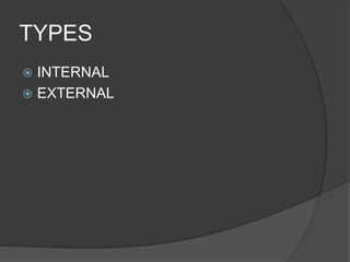 TYPES
 INTERNAL
 EXTERNAL
 