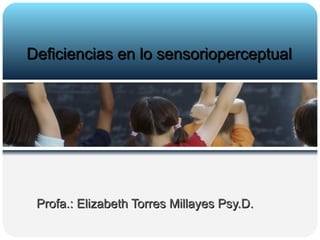 Profa.: Elizabeth Torres Millayes Psy.D.  Deficiencias en lo sensorioperceptual  