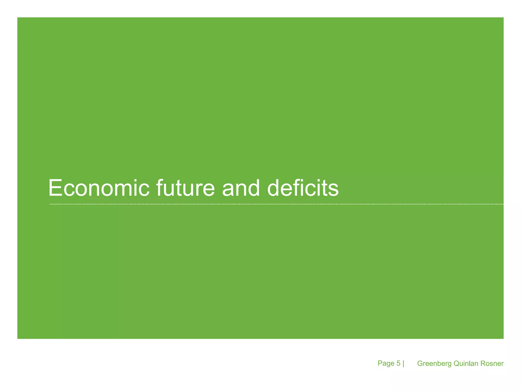 Greenberg Quinlan Rosner Page   |  Economic future and deficits 