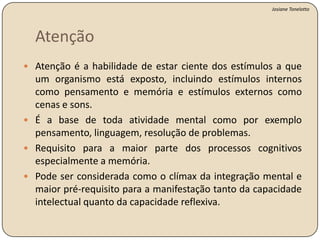 Quais as principais funções da atenção?