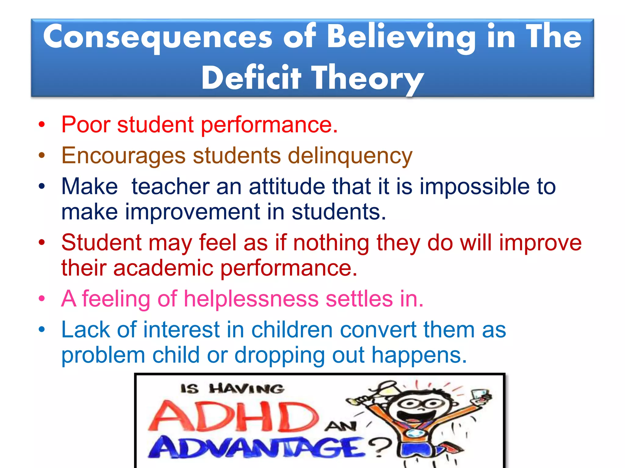 Deficit theory - Language Across the Curriculum