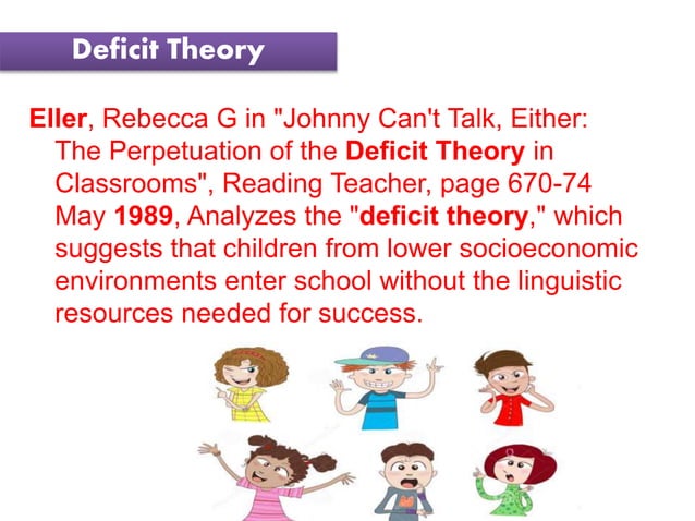 Deficit theory - Language Across the Curriculum | PPTX