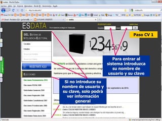 Paso CV 1 Para entrar al sistema introduzca su nombre de usuario y su clave Si no introduce su nombre de usuario y su clave, solo podrá ver información general 