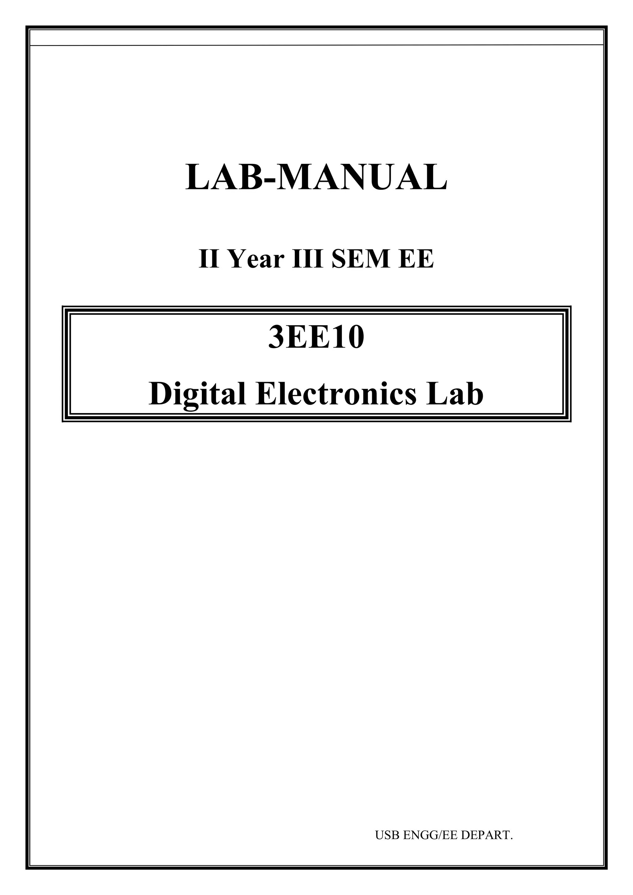 Digital Electronics Lab Manual PDF