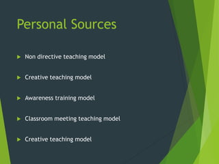 Models of teaching | PPTX