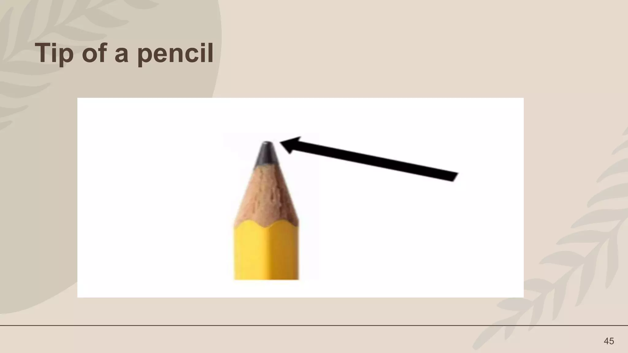 45
Tip of a pencil
 