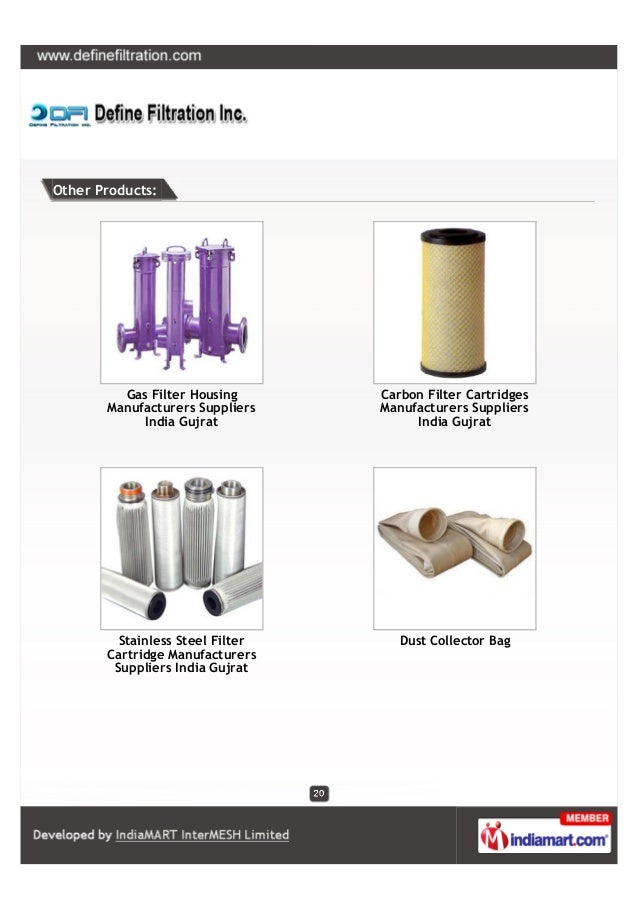 Define Filtration Inc., Ahmedabad, Filter Cartridges