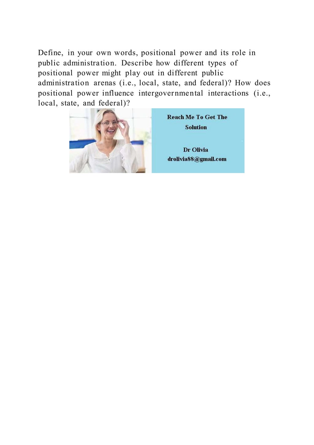 Define, in your own words, positional power and its role in public a PDF